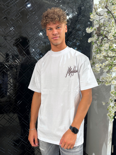Malelions Malelions Oversized 3D Graphic T-Shirt - White/Burgundy