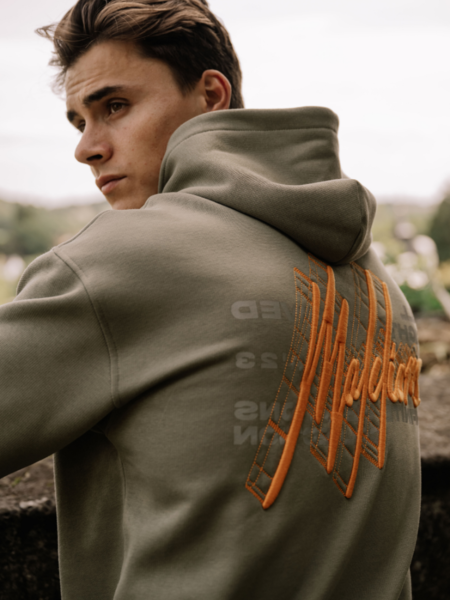 Malelions Malelions Oversized 3D Graphic Hoodie - Green/Orange