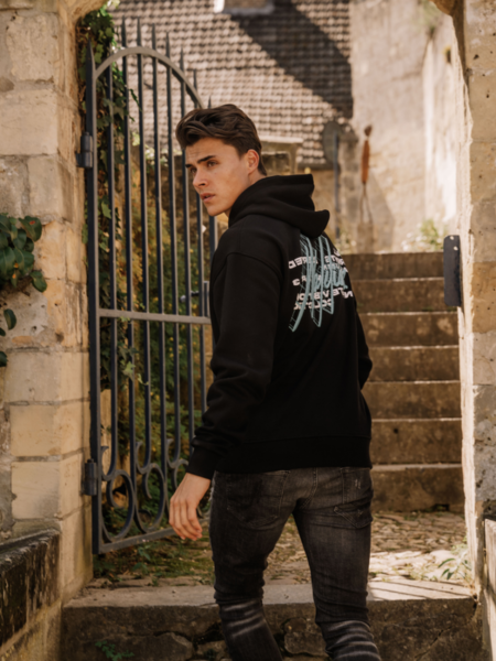 Malelions Malelions Oversized 3D Graphic Hoodie - Black/Turquoise