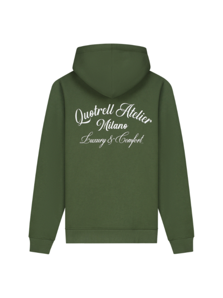 Quotrell Atelier Milano Hoodie - Army Green/White