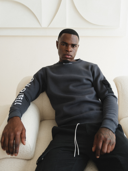 Quotrell Quotrell Dublin Crewneck - Anthracite/White