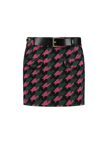 Nikkie Heather Skirt - Black/Raspberry Rose