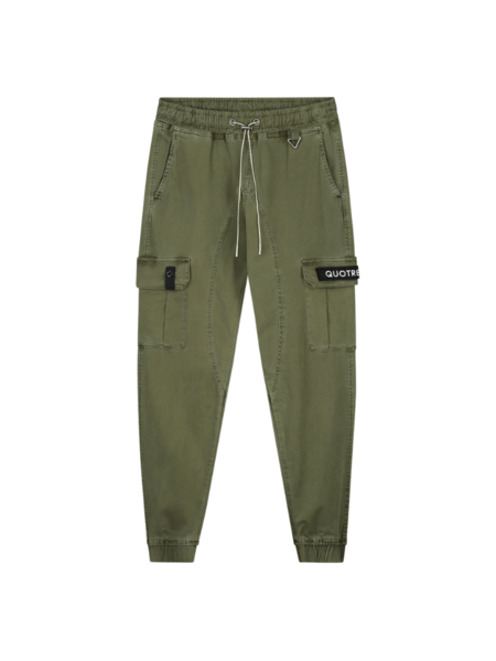 Quotrell Quotrell Brockton Cargo Pants - Army Green/White