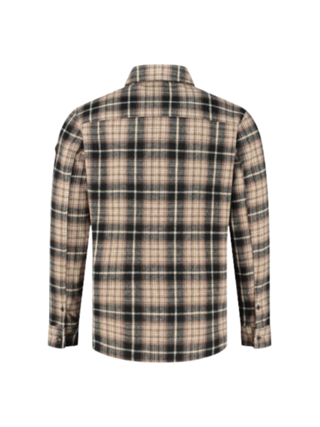 Purewhite Purewhite Wool Look Check Overshirt - Brown