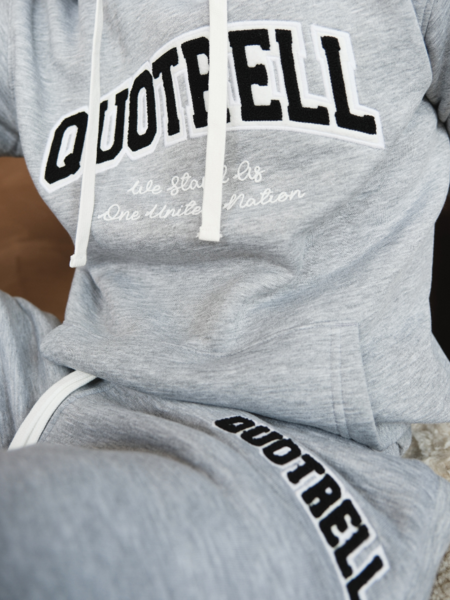 Quotrell Quotrell University Hoodie - Grey Melee/White