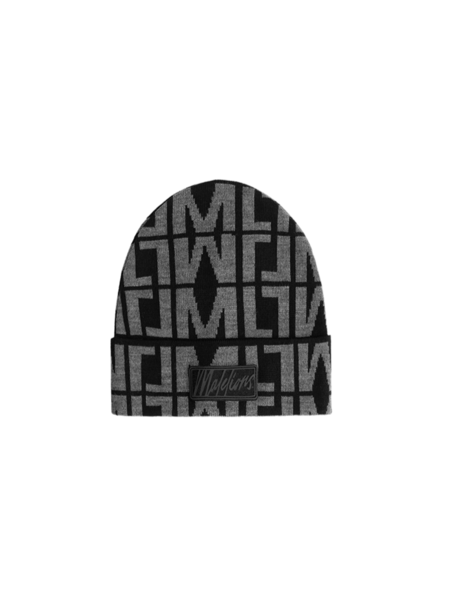 Malelions Monogram Beanie - Black/Antra