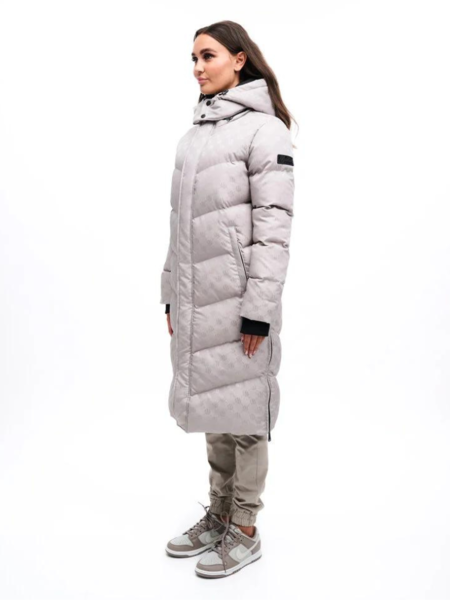 Malelions Malelions Women Monogram Long Puffer Jacket - Grey