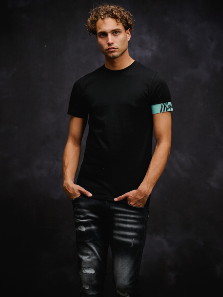 Malelions Malelions Captain T-Shirt 2.0 - Black/Turquoise