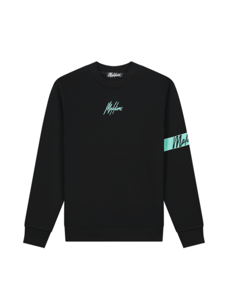 Malelions Captain Sweater 2.0 - Black/Turquoise