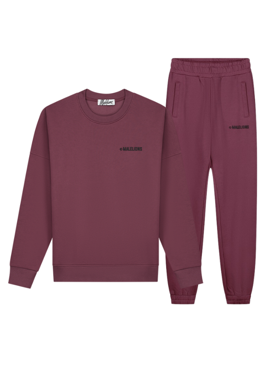 Malelions Malelions Women Studio Sweater Combi-set - Burgundy