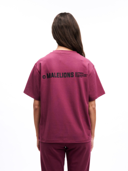 Malelions Malelions Women Studio T-Shirt - Burgundy