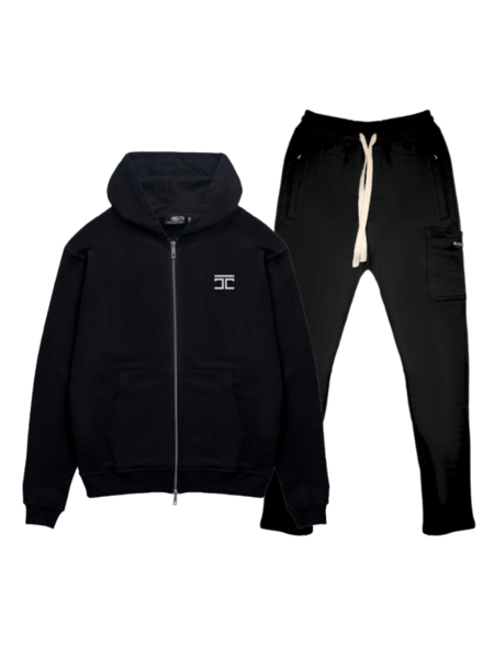 JorCustom Zipped Hoodie Combi-set - Black