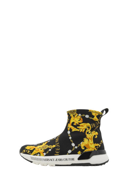 Versace Jeans Couture Women Printed Lycra Sneakers - Black/Gold