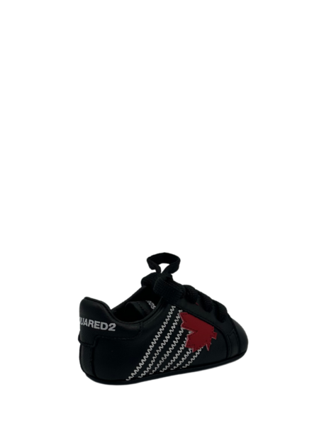 Dsquared2 Dsquared2 Newborn Half Leaf Sneakers Lace Up - Black/Red/White