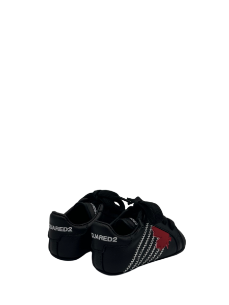 Dsquared2 Dsquared2 Newborn Half Leaf Sneakers Lace Up - Black/Red/White
