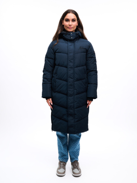 Malelions Malelions Women Signature Long Puffer Jacket - Navy