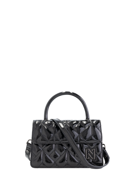 Nikkie Amna Patent Shoulderbag - Black/Gun Metal