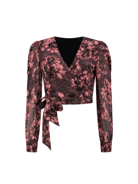 Nikkie Nikkie Abilene Rose Snake Blouse - Deep Red