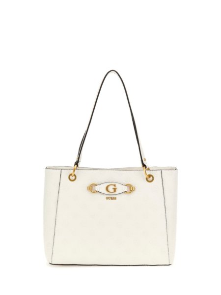 Guess Guess Izzy Peony Noel Tote Bag - Stone Logo