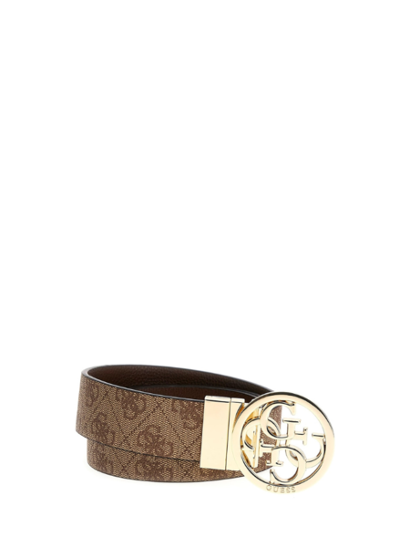 Guess Noelle Adjustable Reversible Belt - Latte Logo