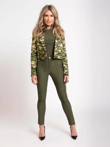 Nikkie Nikkie Asti Short Camo Blazer - Combat Green