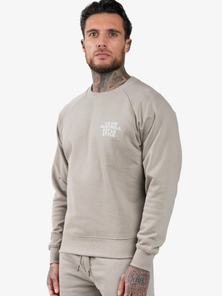 Quotrell Quotrell La Vie Crewneck - Concrete/Cement