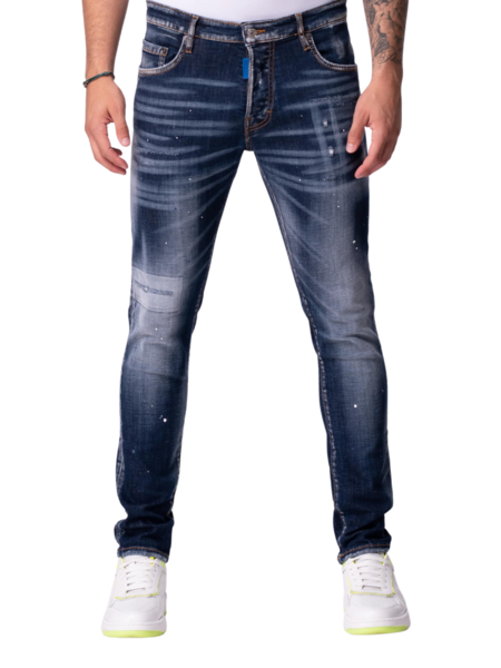 My Brand Spotted Jeans Blue and White Jeans - denim