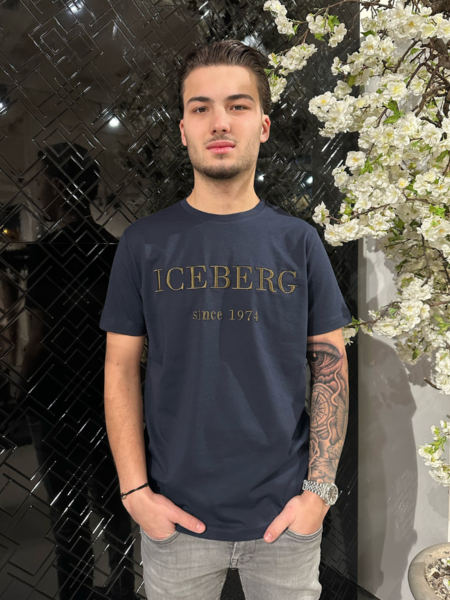 Iceberg Since 1974 Embroidery T-Shirt - Blu Scuro