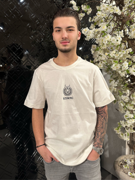 Iceberg Logo Design T-Shirt - Cream