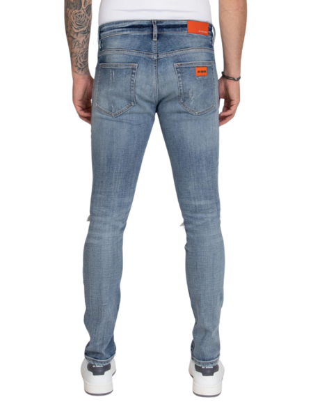 My Brand My Brand Orange Ripped Biker Jeans - denim