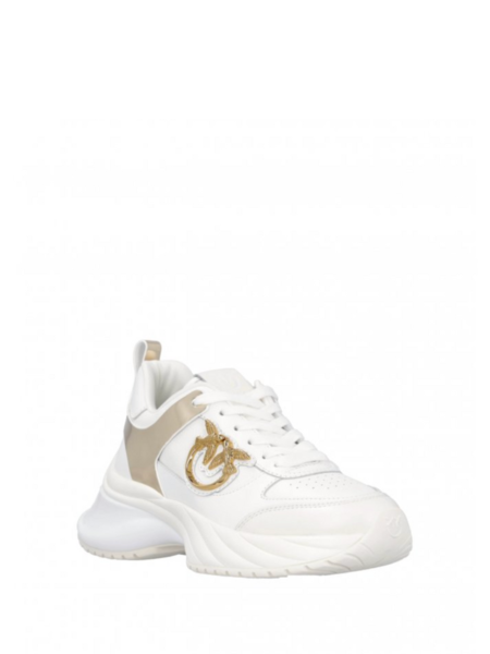 Pinko Pinko Ariel Tubled Leather Sneaker - Calf Leather/Mirror White