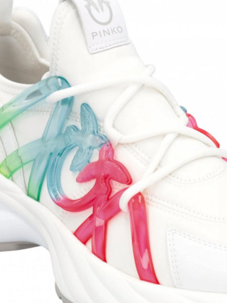 Pinko Pinko Ariel Satin Spreading Sneaker - White/Multicolor
