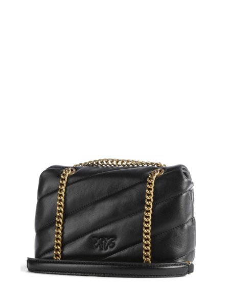 Pinko Pinko Love Puff Mini CL Sheep Nappa Crossbody - Black-Antique Gold