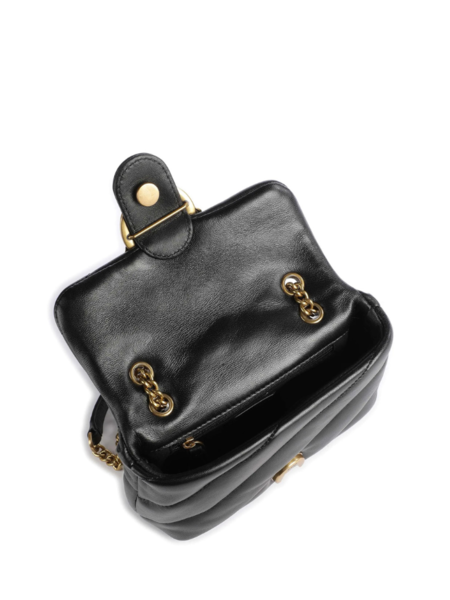 Pinko Pinko Love Puff Mini CL Sheep Nappa Crossbody - Black-Antique Gold