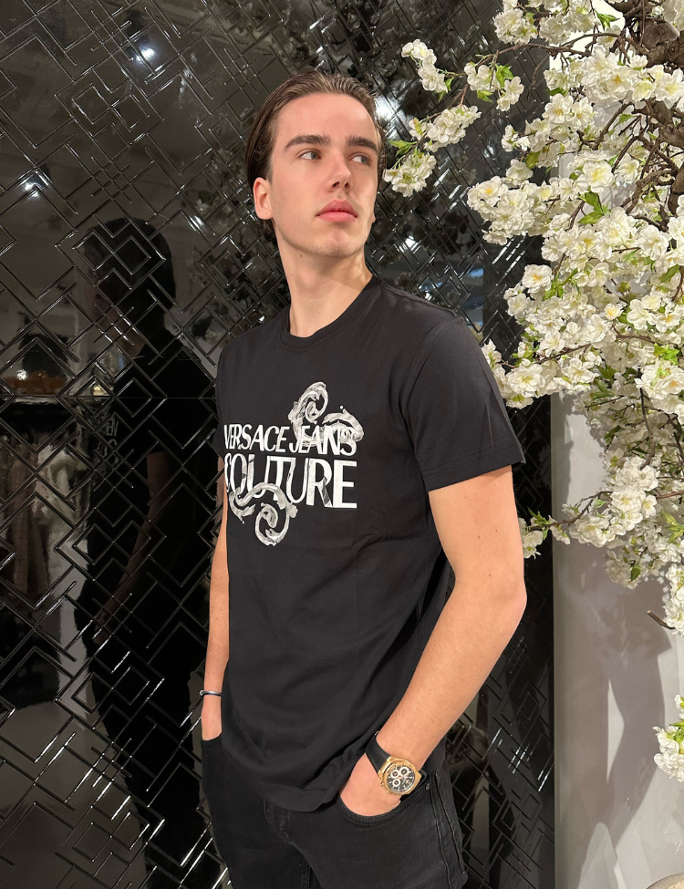 Versace Jeans Couture Men 76UP600 S LogoT-Shirt - Black - Eddy's Eindhoven