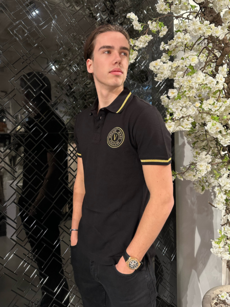 Versace Jeans Couture Men 76UP621 S Polo - Black/Gold