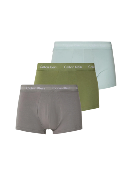 Calvin Klein Low Rise Trunk 3-Pack - Olv Branch/Charcoal Gry/Grymis