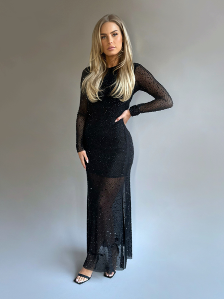 Unique The Label Unique The Label Zari Long Dress - Black