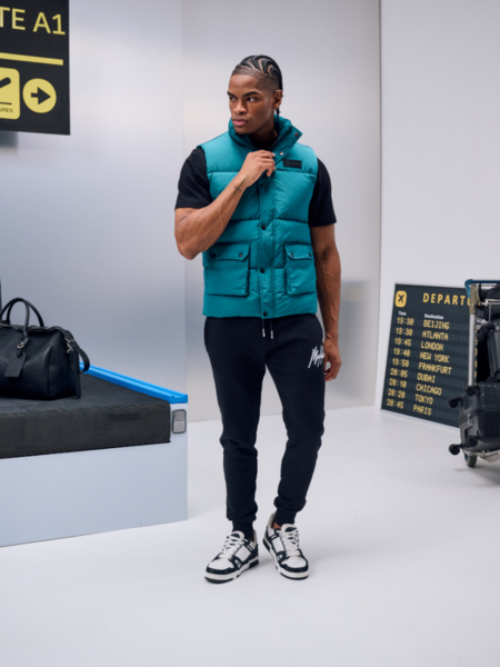 Malelions Malelions Crinkle Padded Vest - Petrol