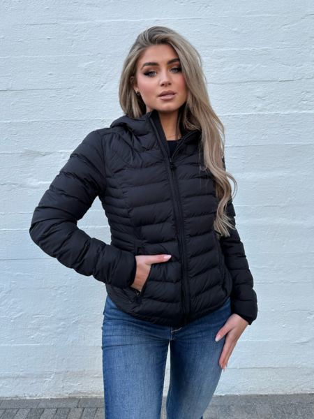 Airforce Airforce Women Hooded Padded Jacket - True Black