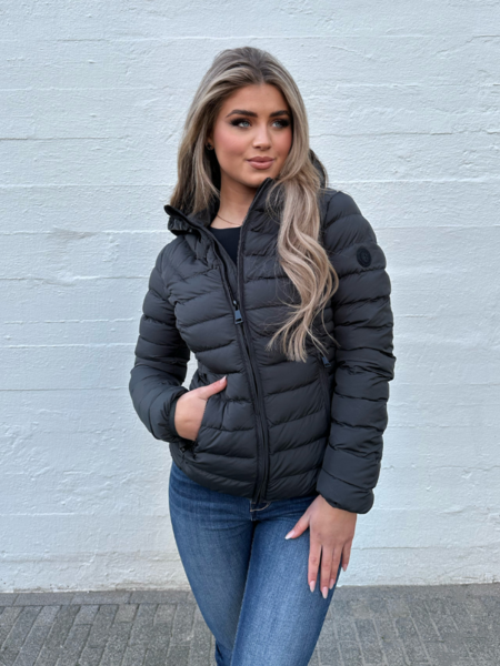 Airforce Airforce Women Hooded Padded Jacket - Gun Metal