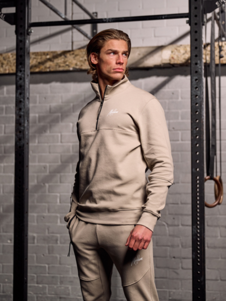 Malelions Malelions Sport Counter Half Zip - Taupe