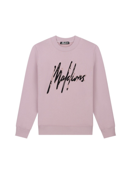 Malelions Malelions Destroyed Signature Sweater - Mauve/Black