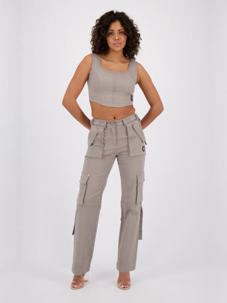 Black Bananas Black Bananas Women Oversized Cargo Pants - Grey