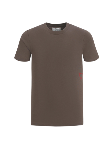 Pure Path Triangular Wordmark Logo T-Shirt - Brown