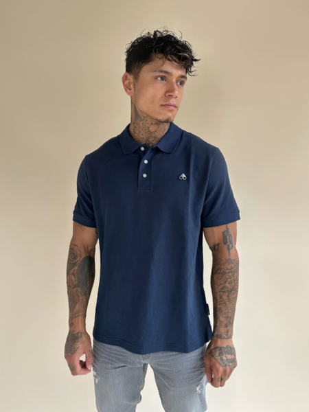 Moose Knuckles Men Pique Polo - Navy