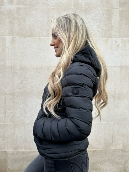 Airforce Airforce Women Hooded Padded Jacket - Gun Metal