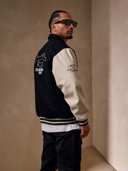 Croyez Croyez Oversized Varsity Jacket - Black/White