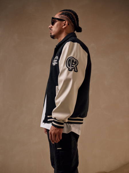 Croyez Croyez Oversized Varsity Jacket - Black/White