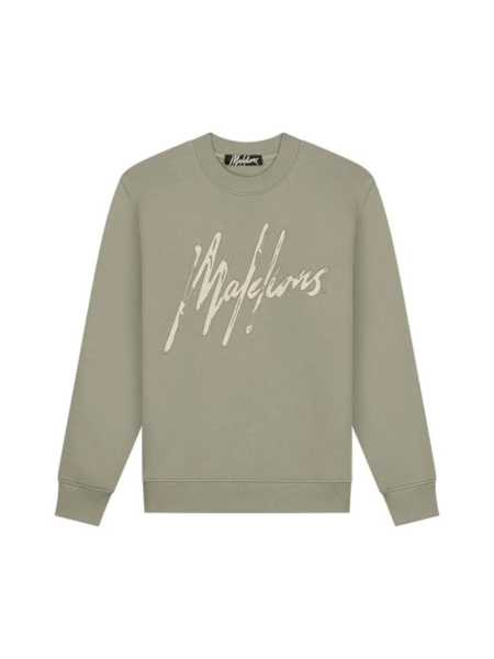 Malelions Destroyed Signature Sweater - Light Sage